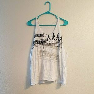 Woman's The Beatles Abbey Road white tank size m